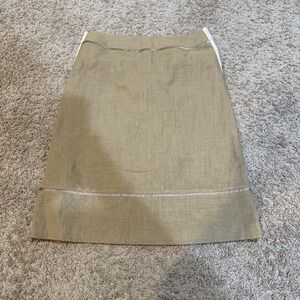 Lanvin Collection Skirt Womens 38 Beige Linen Blend A-Line Career Workwear Japan